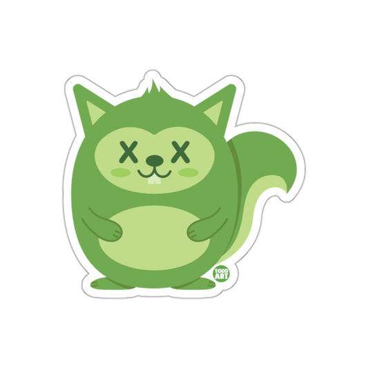 Cute Green Squirrel Cartoon Character Sticker