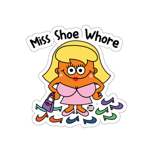 Funny Miss Shoe Whore Cartoon Character Sticker