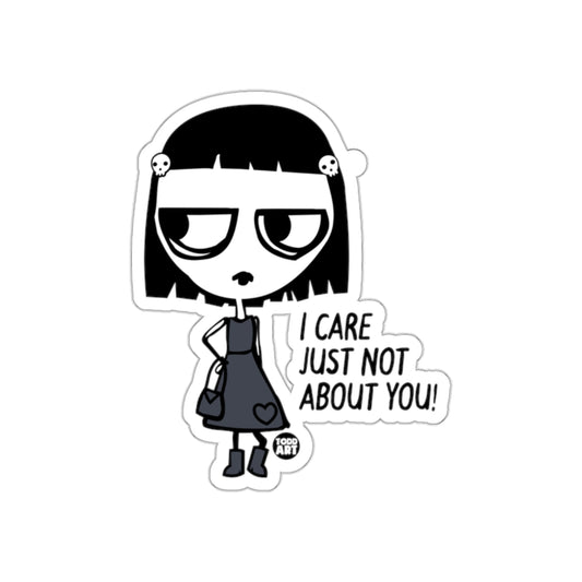 I Care Just Not About You Goth Cartoon Sticker