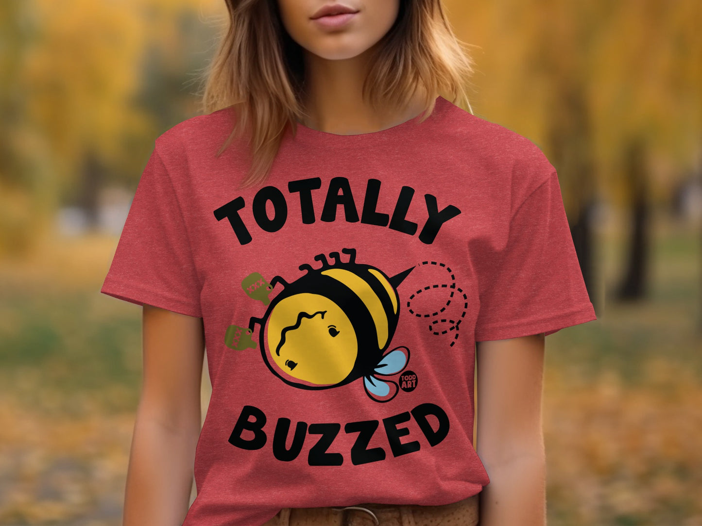 Totally Buzzed Cute Honey Bee Graphic Tshirt