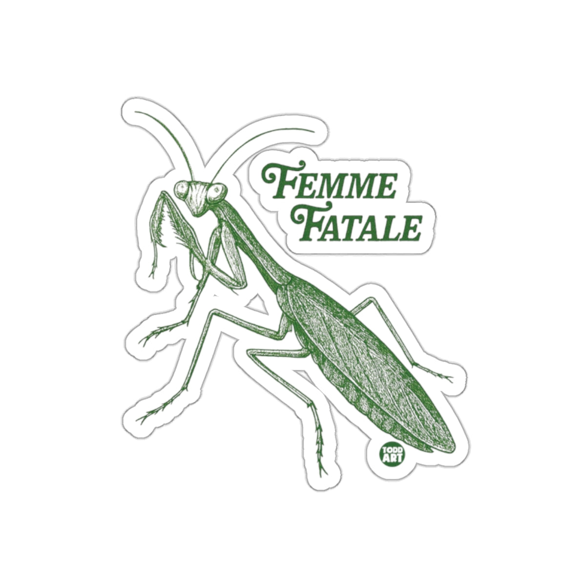Femme Fatale Praying Mantis Sticker Decal