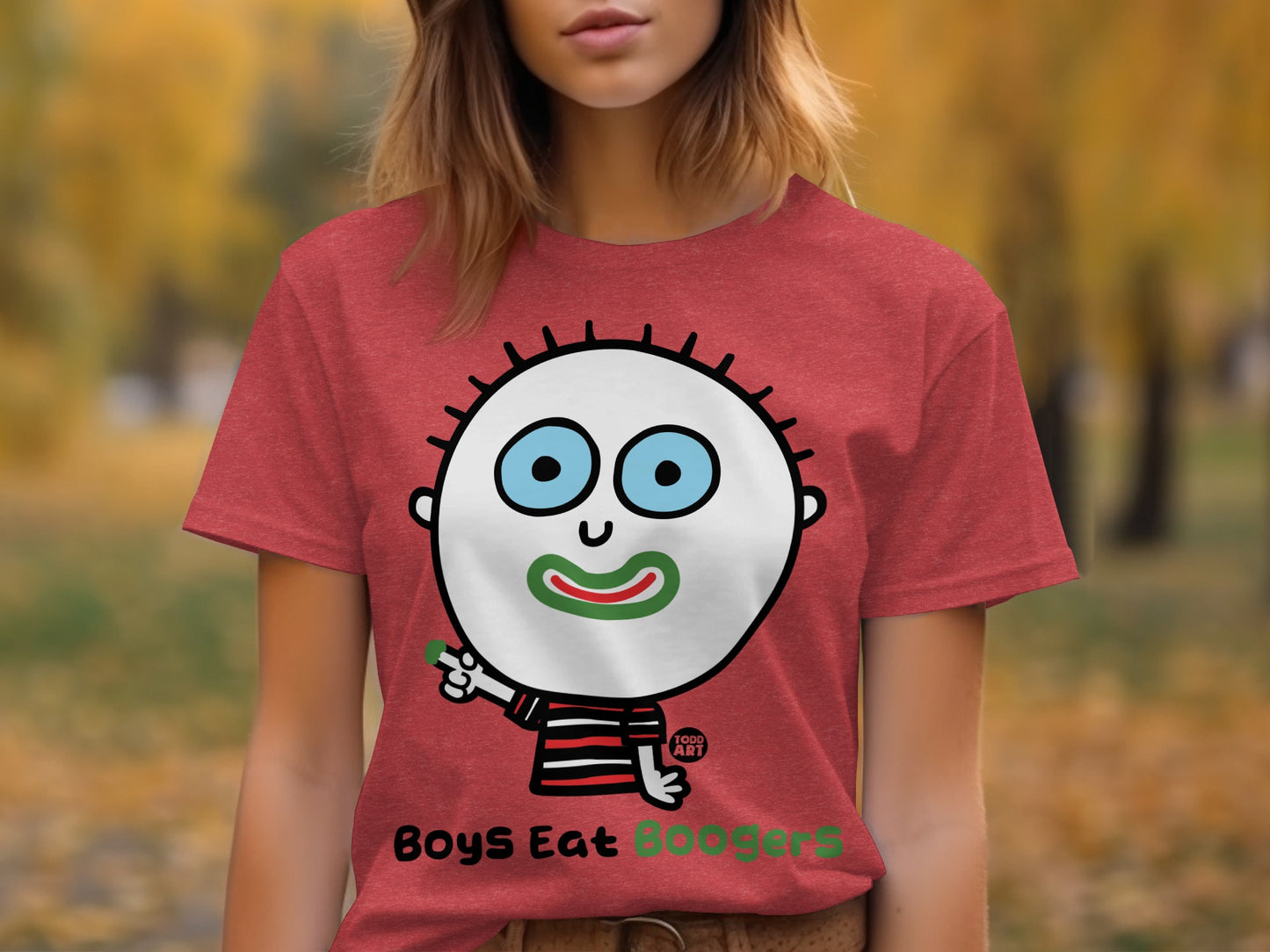 Boys Eat Boogers Funny Character Design Shirt