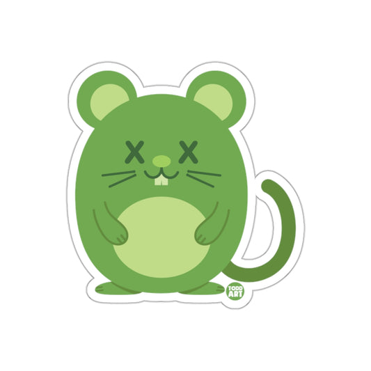 Cute Green Cartoon Mouse Sticker for Kids and Adults