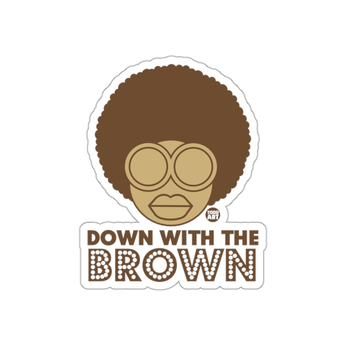 Down With The Brown Retro Artwork Sticker Product