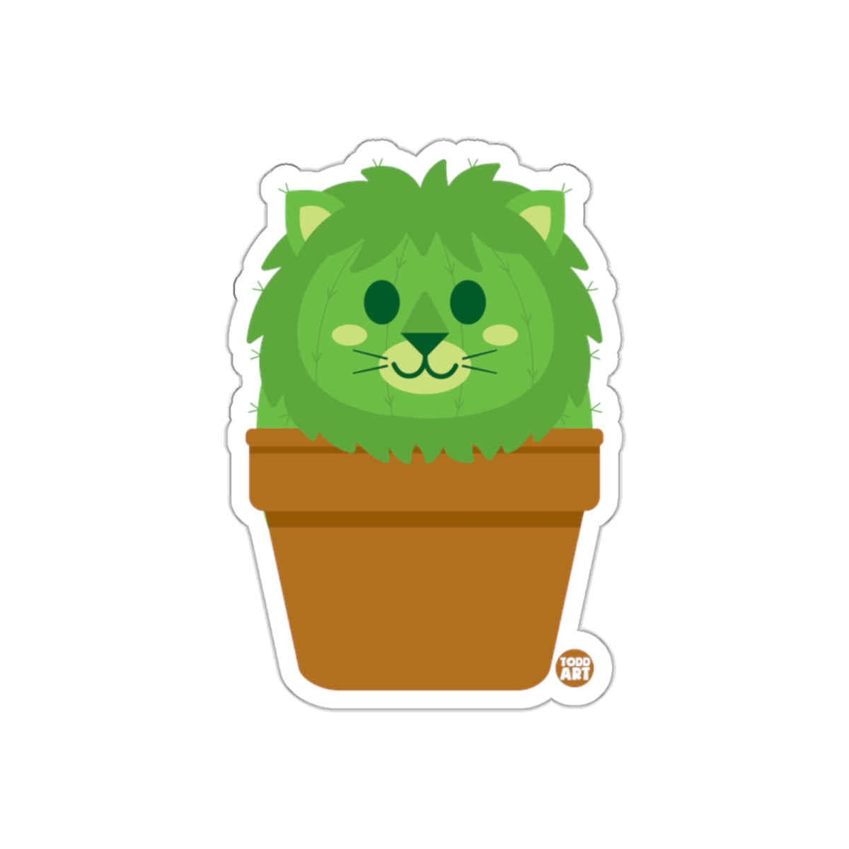 Adorable Lion Face Potted Cactus Sticker product type