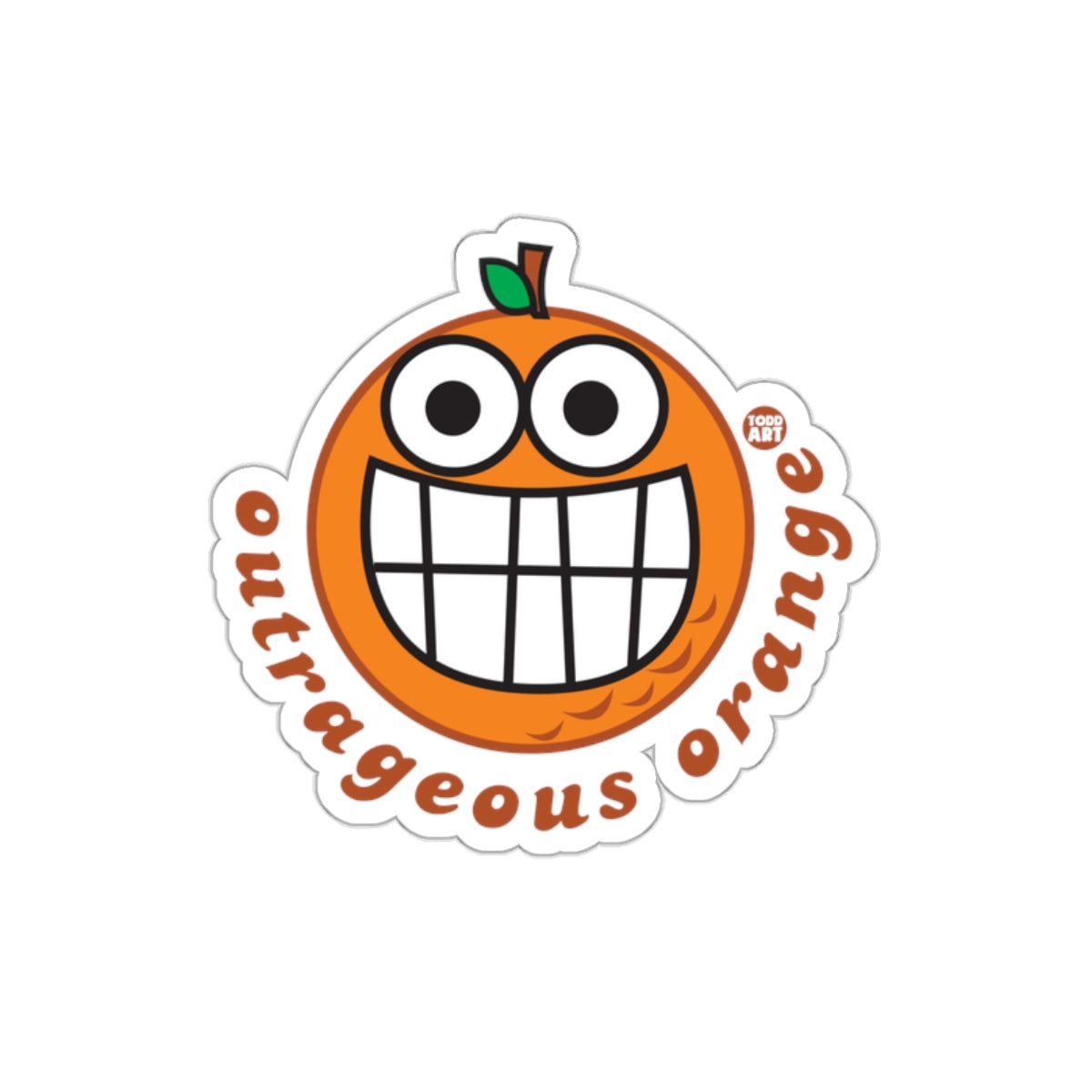 Outrageous Orange Funny Cartoon Character Sticker