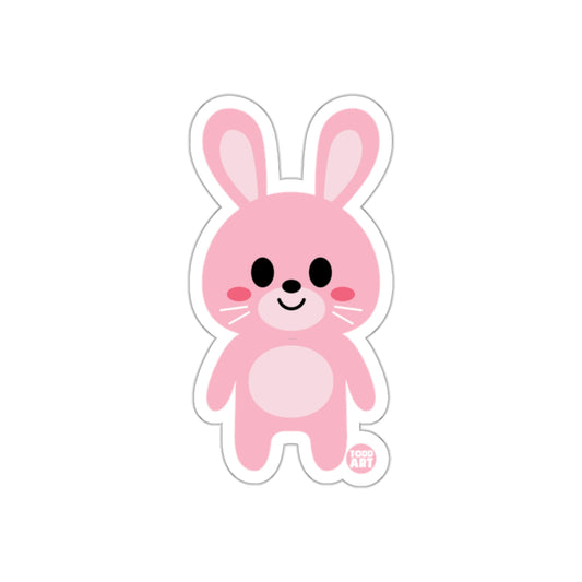 Cute Pink Bunny with Whiskers Design Sticker
