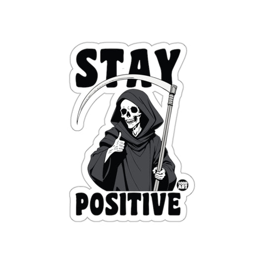 Stay Positive Grim Reaper Thumbs Up Design Stickers