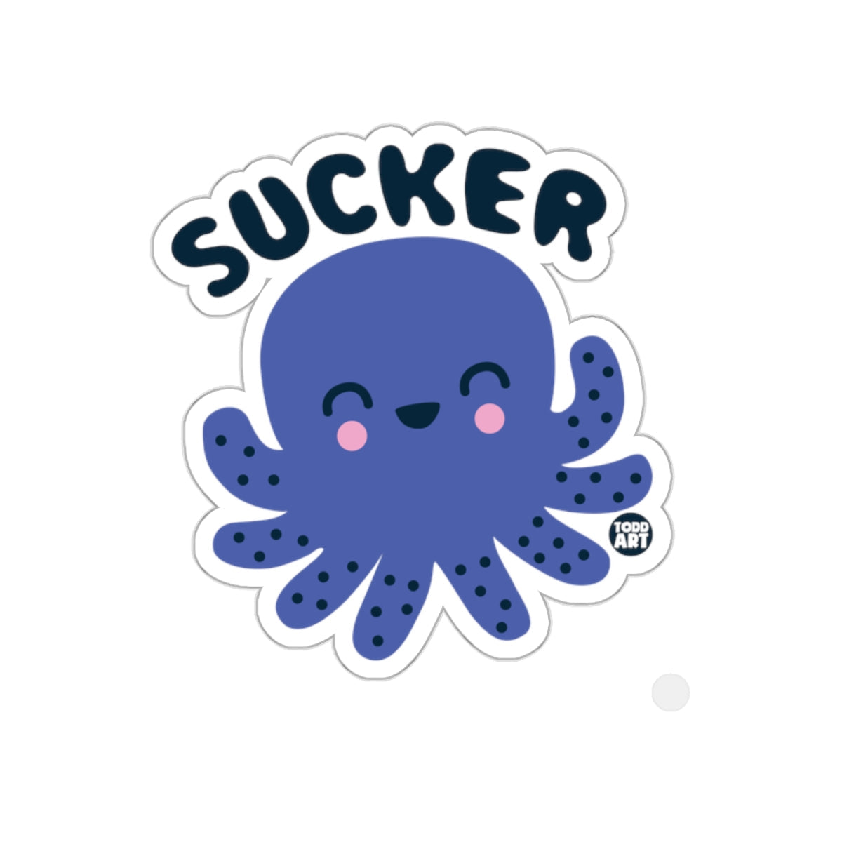 Cute Sucker Octopus Sticker with Happy Cartoon Art