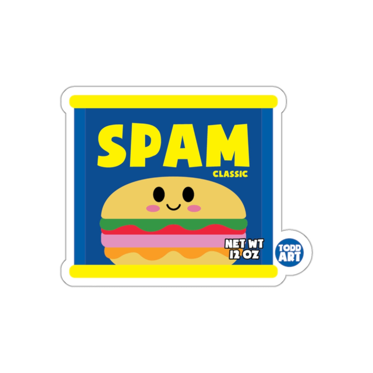 Cute Spam Classic Can Art 12 Oz Sticker Decal