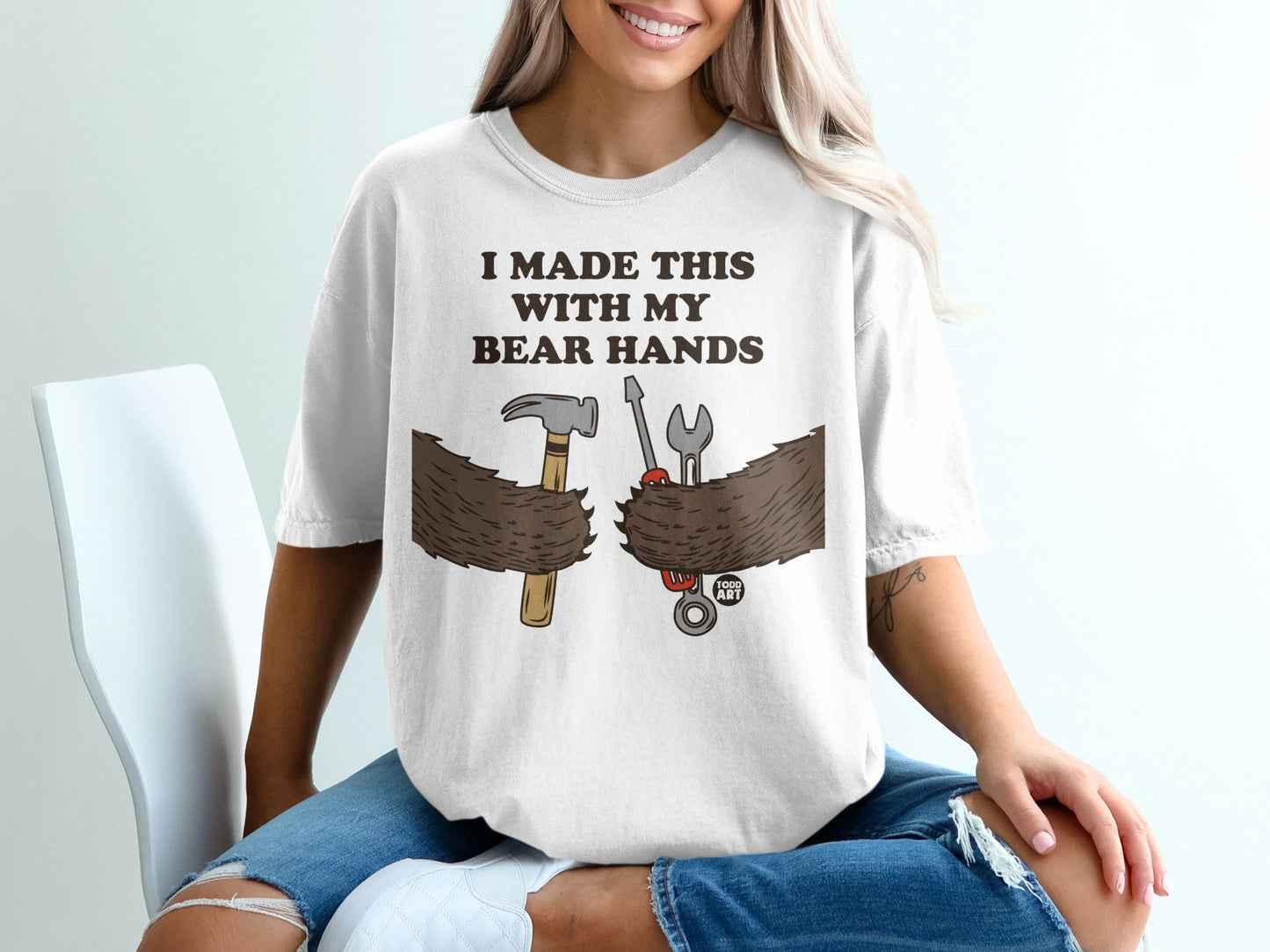 I Made This With My Bear Hands Funny Graphic T-Shirt