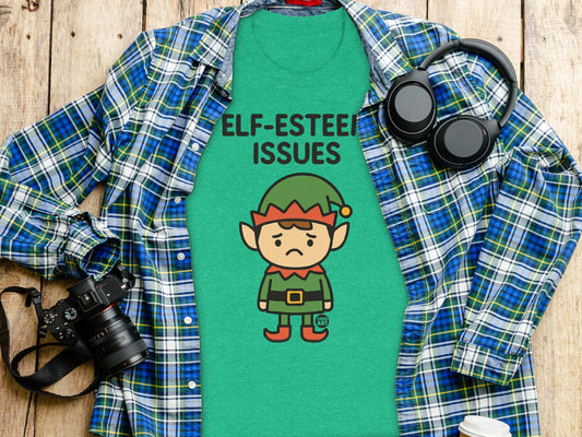 Elf-Esteem Issues Graphic T-Shirt for Festive Fun