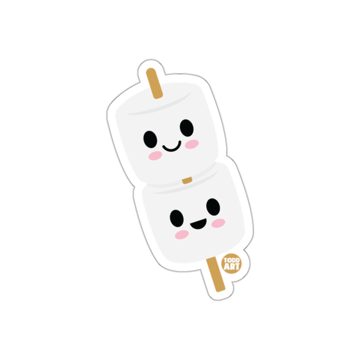 Cute Smiling Marshmallow Stickers for Kids