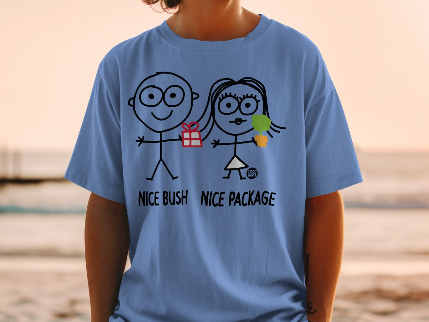 Funny Nice Bush Nice Package Stick Figure T-shirt