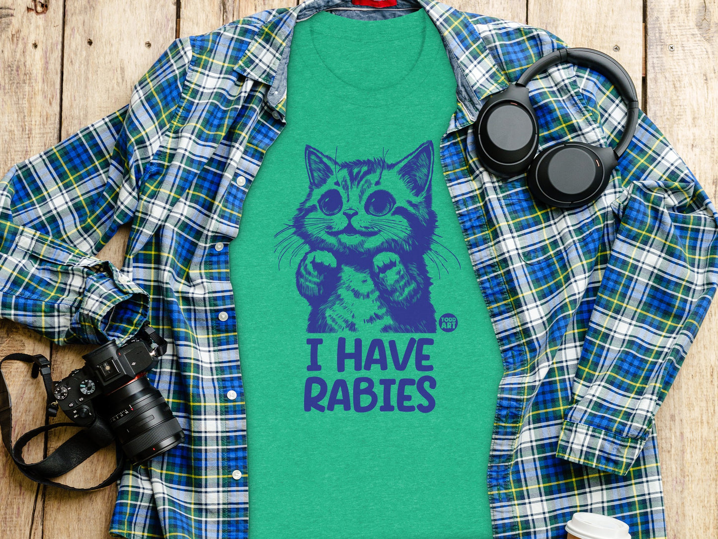Funny I Have Rabies Cat Graphic T-Shirt product