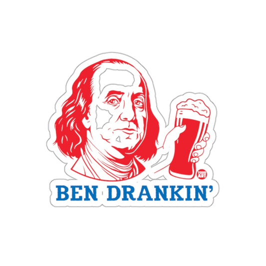 Ben Drankin Sticker Retro Design Benjamin Drink Fun