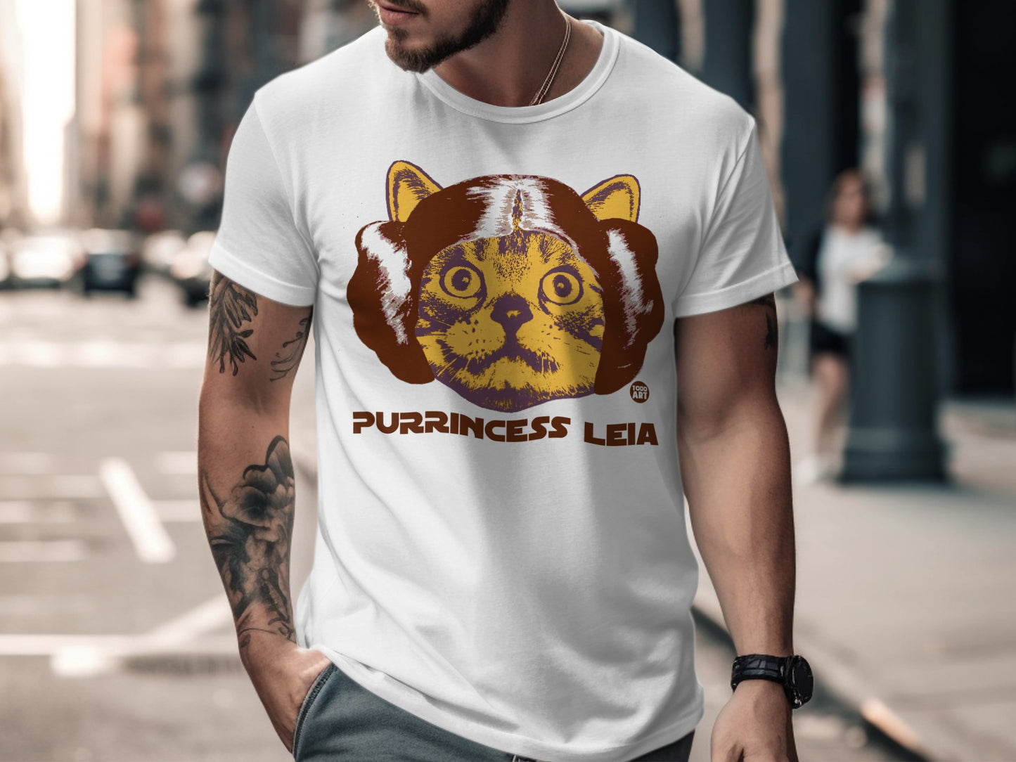 Purrincess Leia Cat Graphic T-Shirt for Cat Lovers