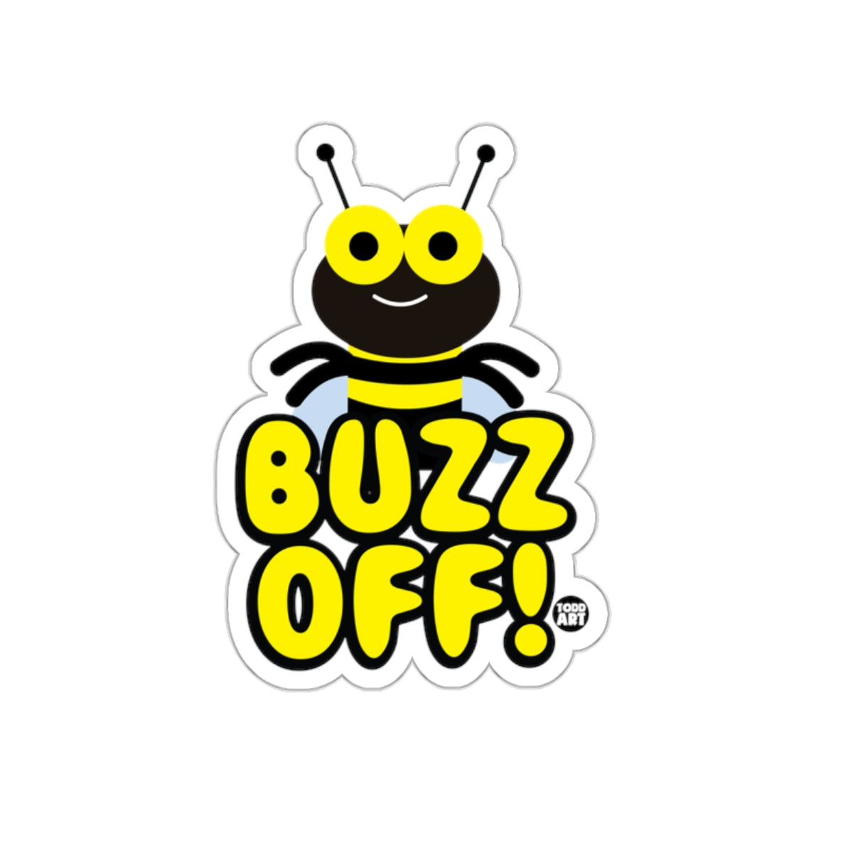 Buzz Off Bee Cartoon with Cute Expression Sticker