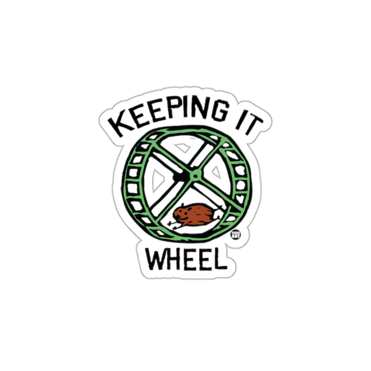 Keeping It Wheel Hamster Sticker Fun Design