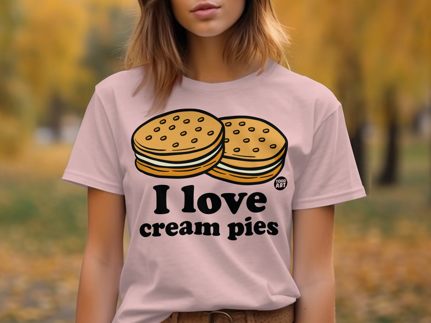 I Love Cream Pies Graphic Tee for Fun Apparel
