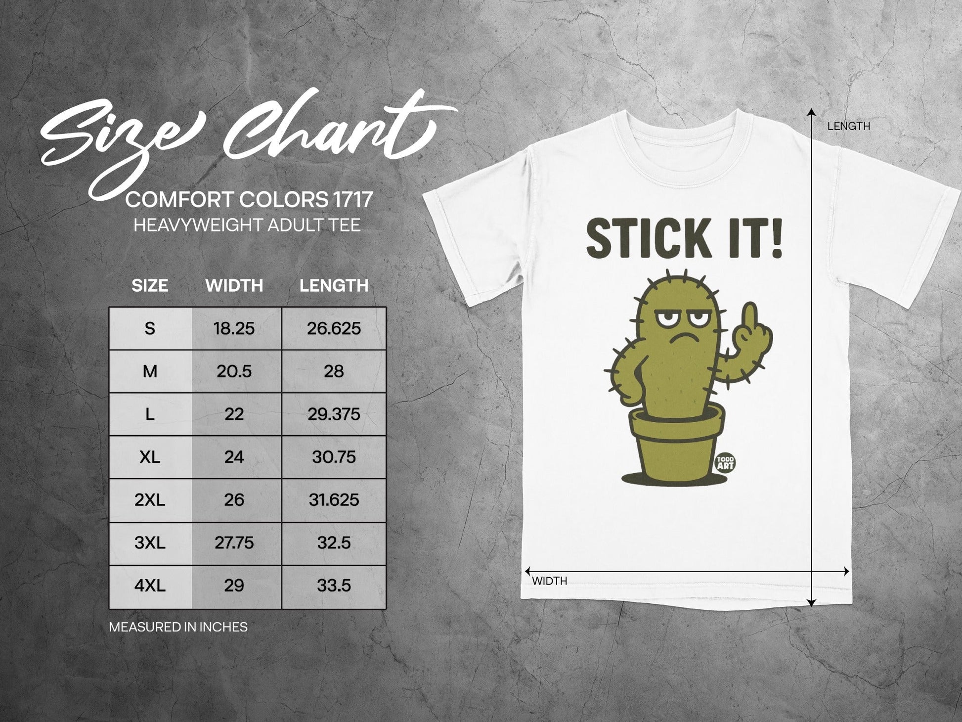 Stick It Cactus Graphic Comfort Colors 1717 Heavyweight Tee