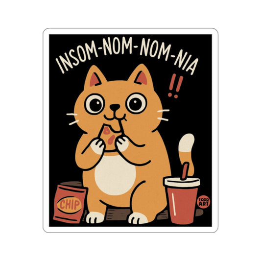 Insom-Nom-Nom-Nia Cat Eating Chips Sticker