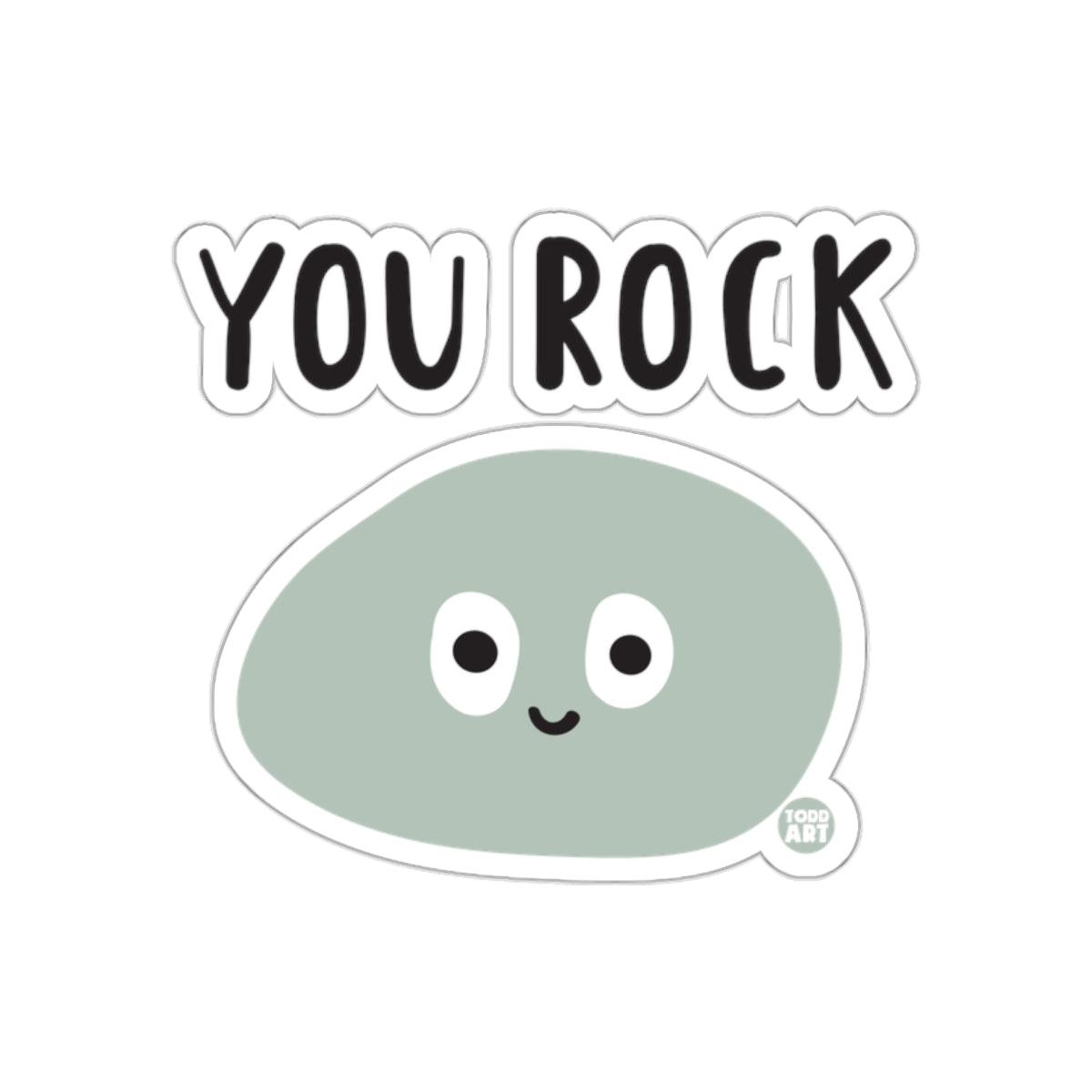 You Rock Cute Smiling Rock Sticker for All Ages