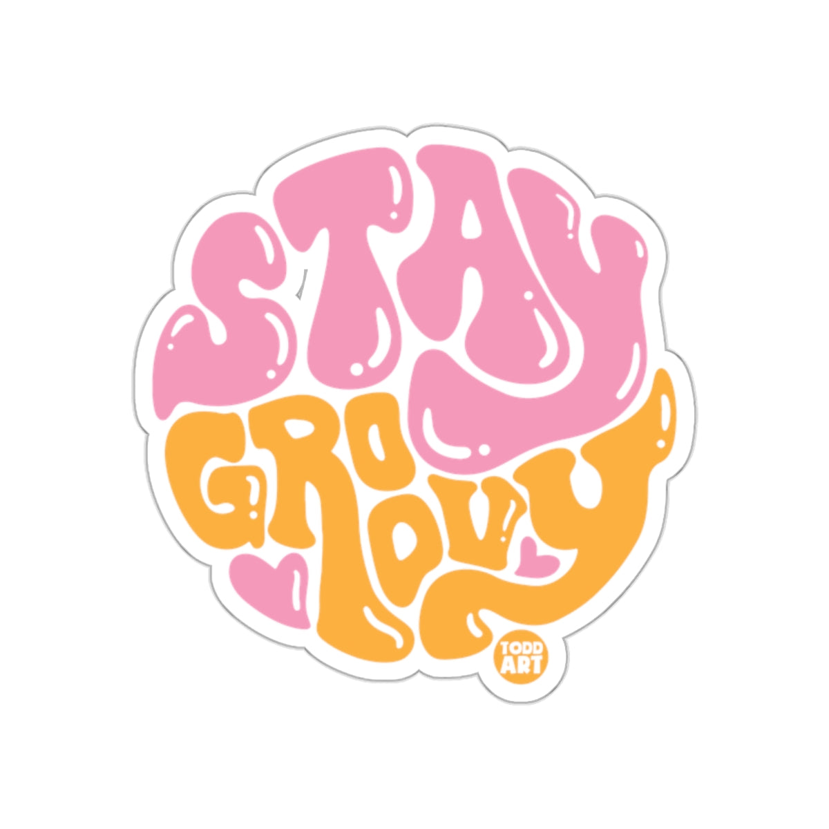Stay Groovy Sticker with Fun Retro Design Artwork