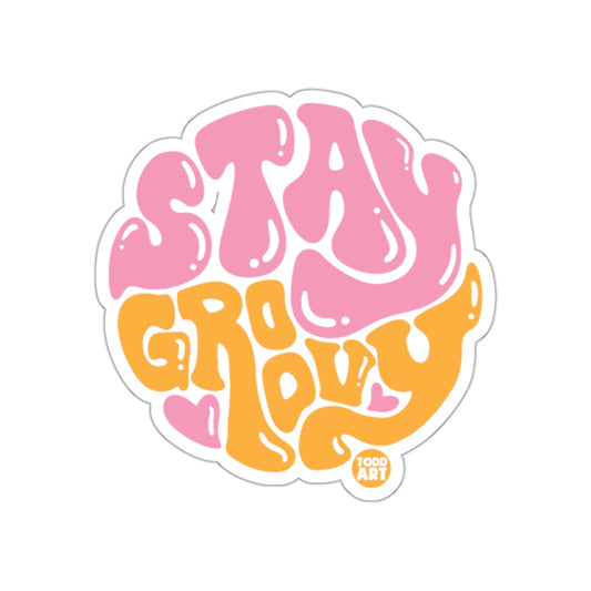Stay Groovy Sticker with Fun Retro Design Artwork