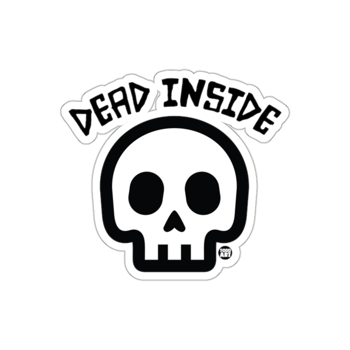 Dead Inside Skull Design from Todd Art Black Stickers