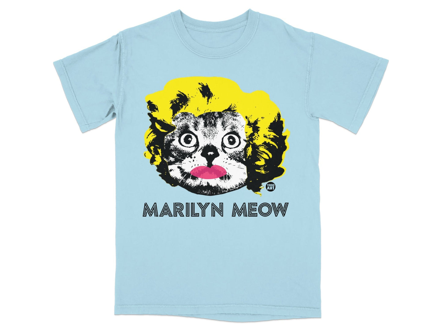 Marilyn Meow Graphic Tee T-Shirt with Cat Face Design