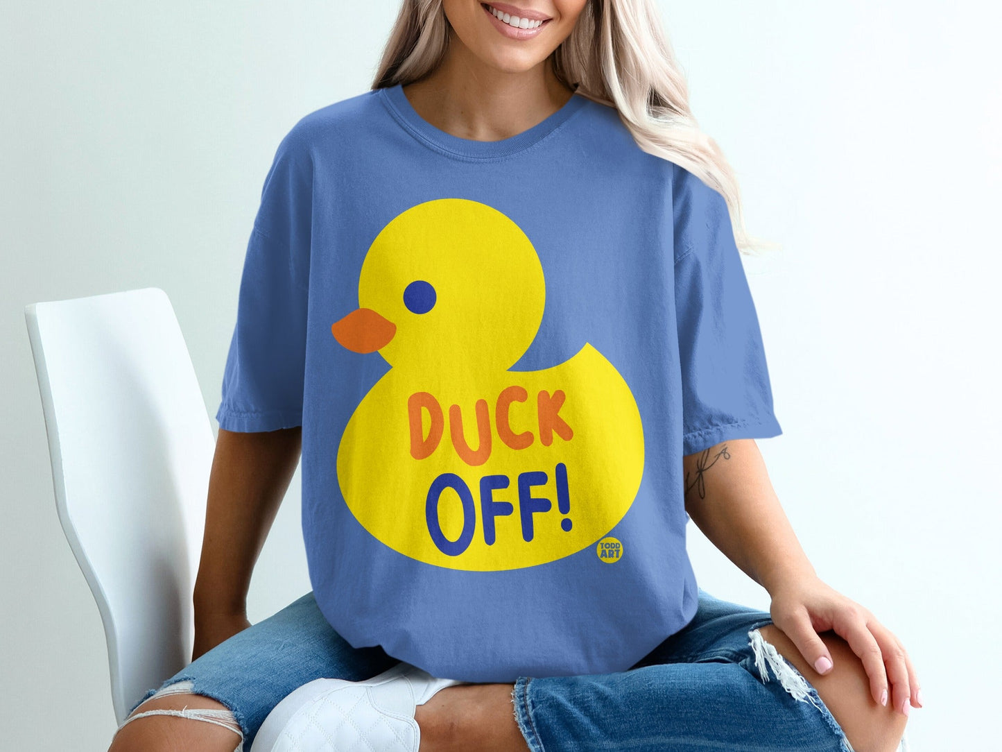 Duck Off Graphic Blue T-Shirt