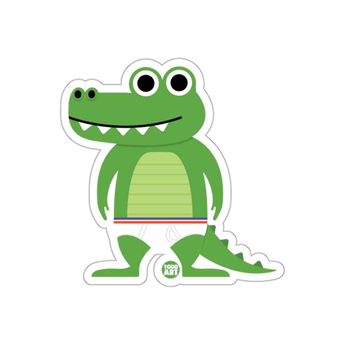 Cute Cartoon Alligator in Underwear Sticker Product