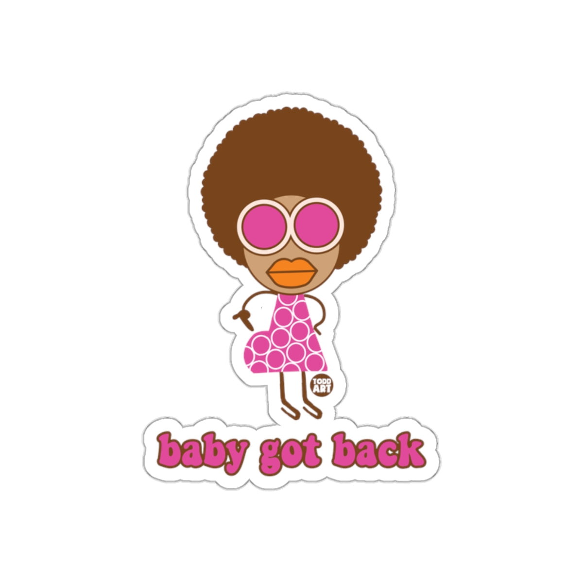 Baby Got Back Retro Funky Chic Sticker Art