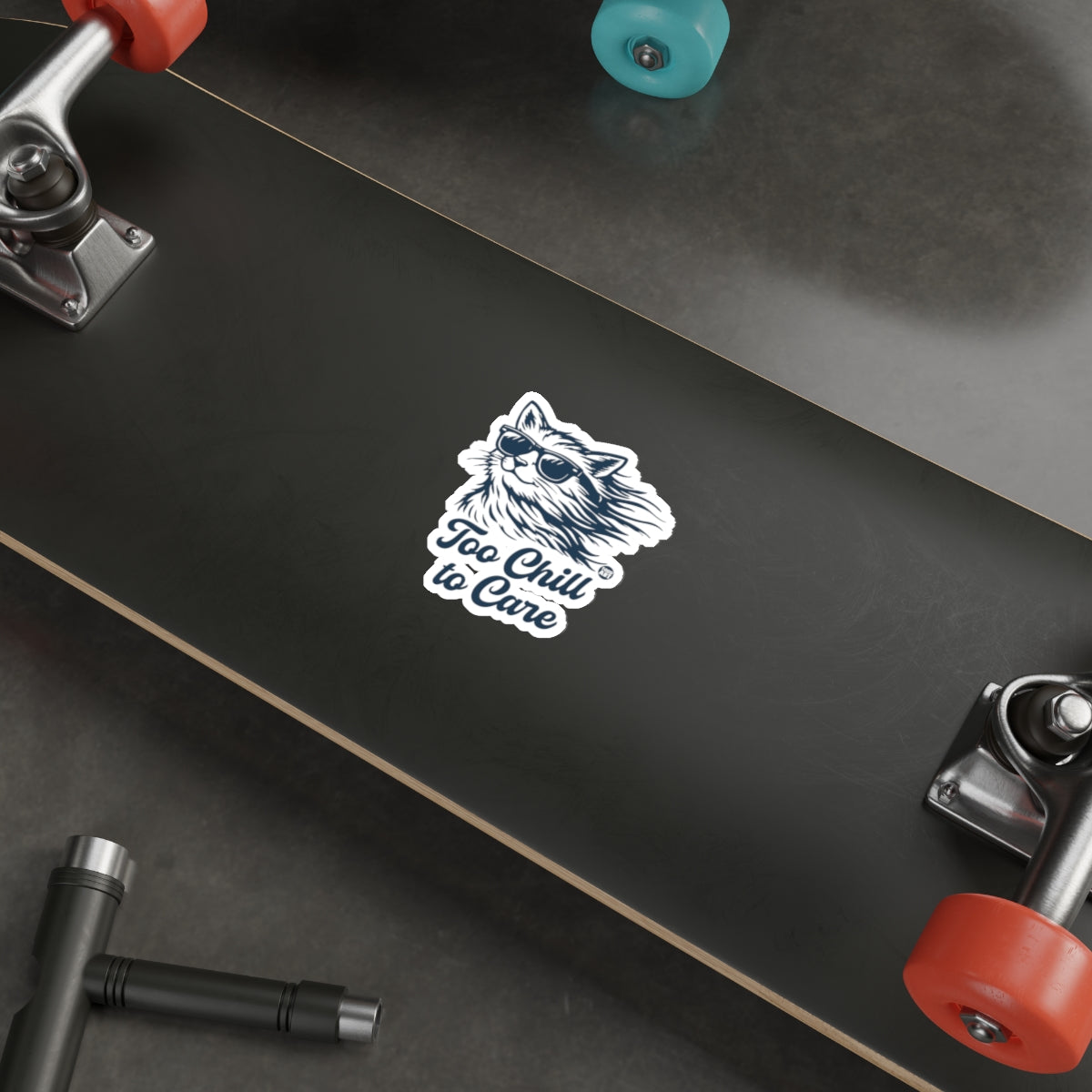 Cat Sunglasses Too Chill to Care sticker product type