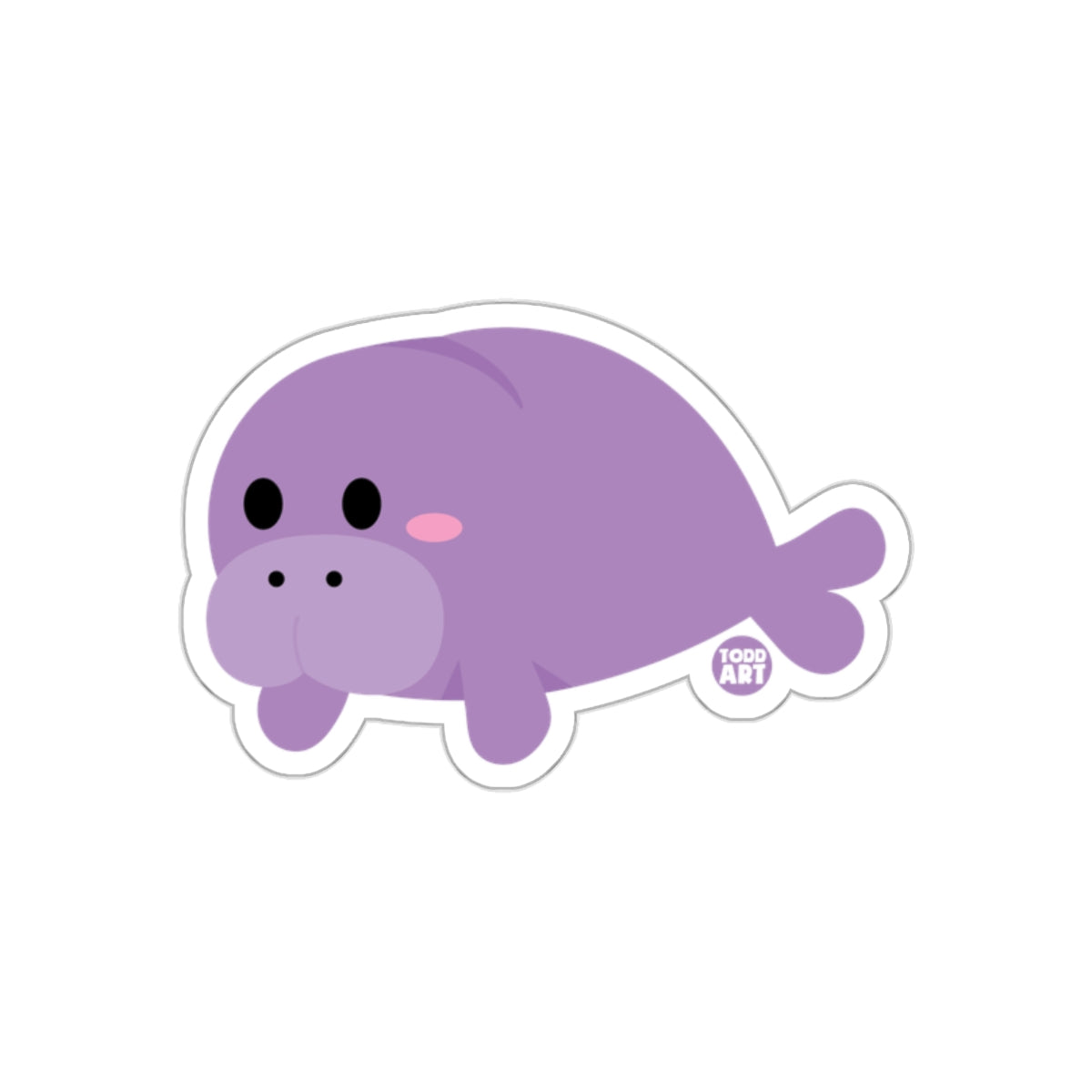 Cute Purple Walrus Design Sticker for Kids Cartoons