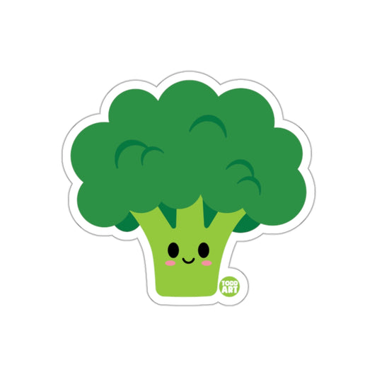 Cute Smiling Broccoli Cartoon Sticker for Kids and Adults