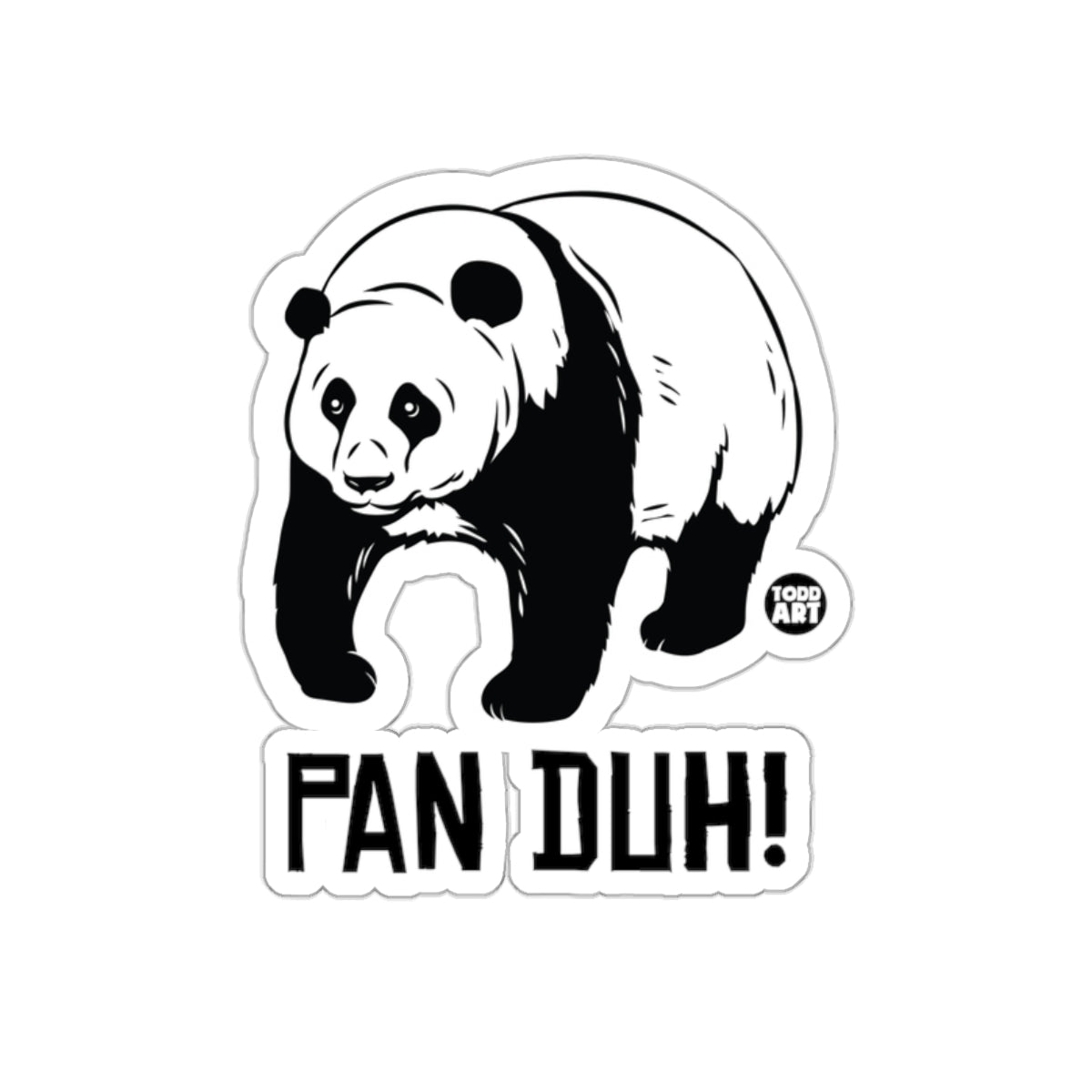 Pan Duh Design Humorous Panda Illustration Sticker