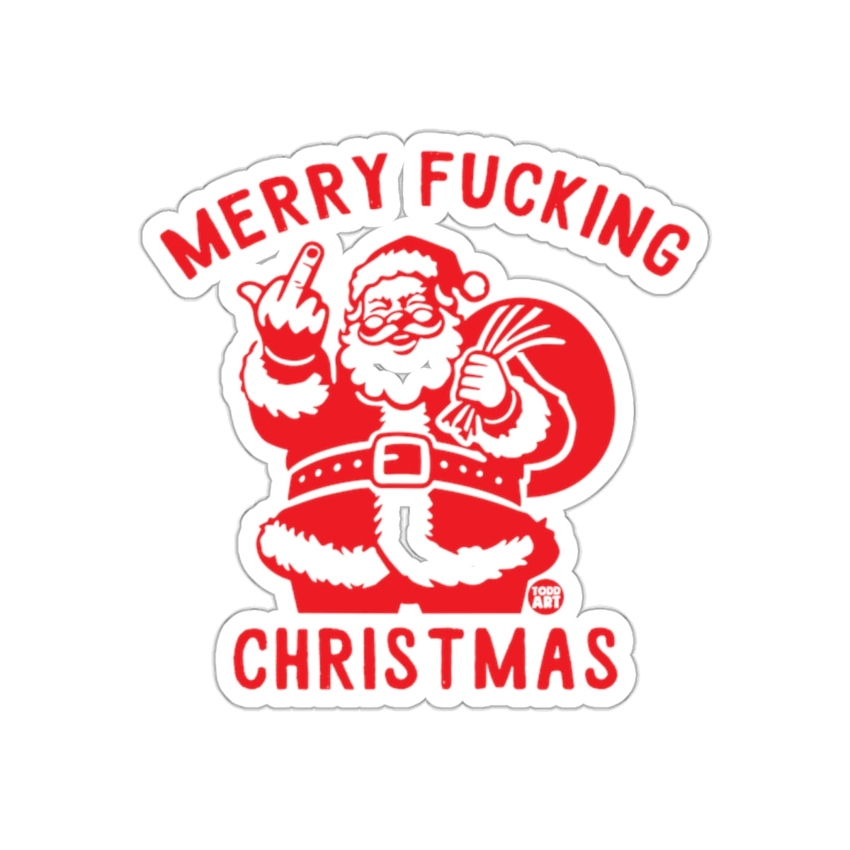 Merry Fucking Christmas Santa Claus Sticker