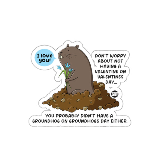 Funny Groundhog Valentine's Day Sticker