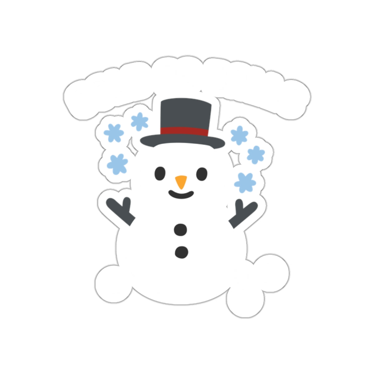 Cute Smiling Snowman with Top Hat Emoji Sticker
