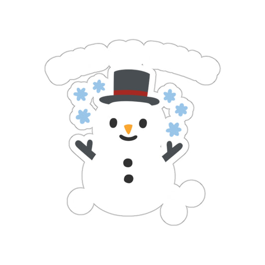 Cute Smiling Snowman with Top Hat Emoji Sticker