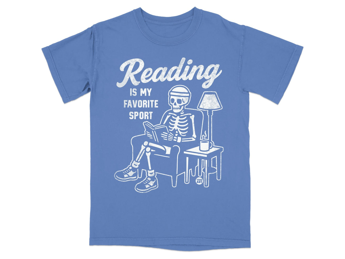 Reading is My Favorite Sport Skeleton Graphic Shirt
