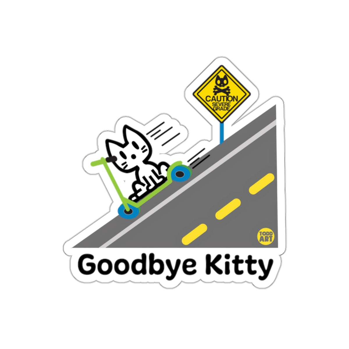 Goodbye Kitty Cartoon Sticker Unique Design Sticker