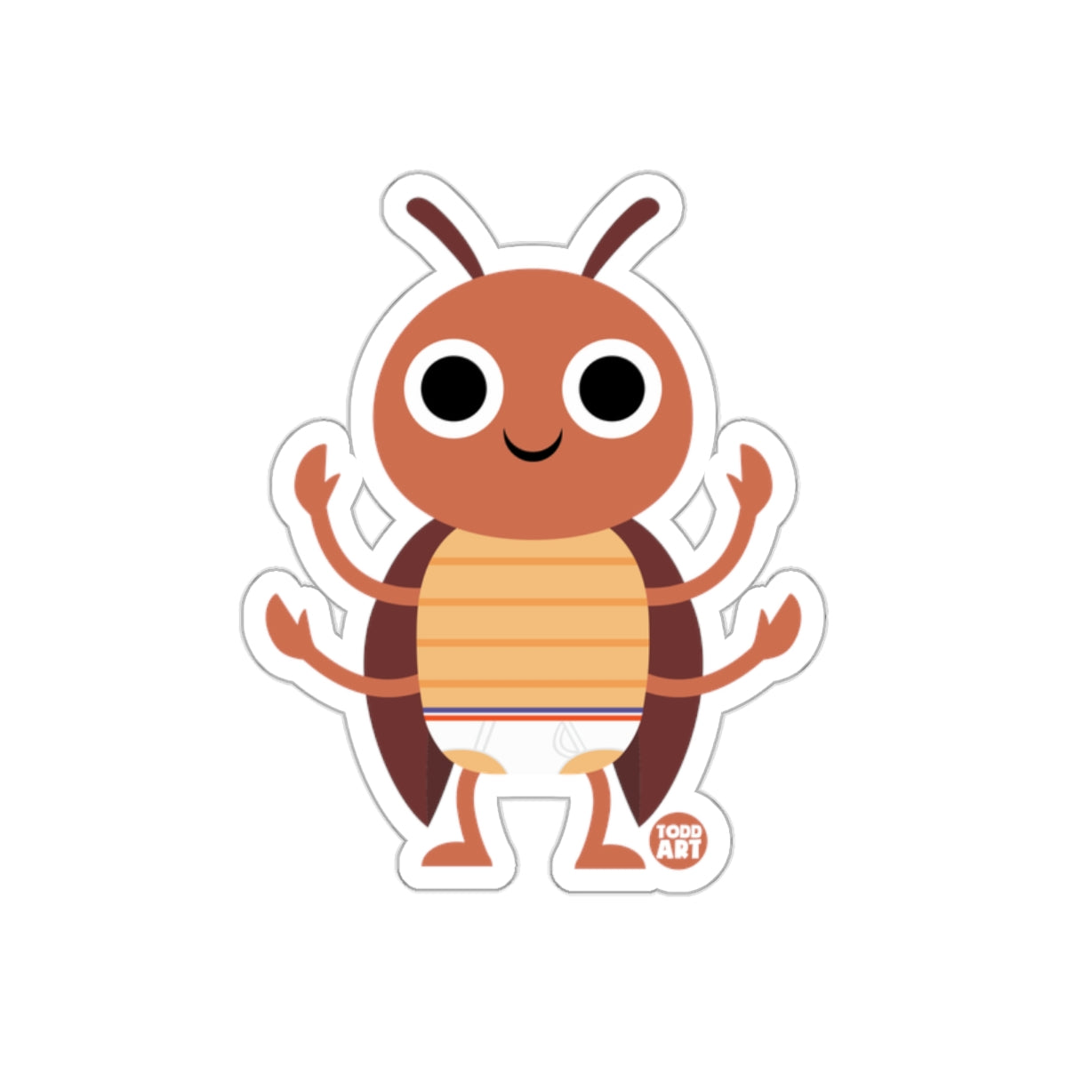 Cute Cartoon Insect with Diaper Todd Art Sticker