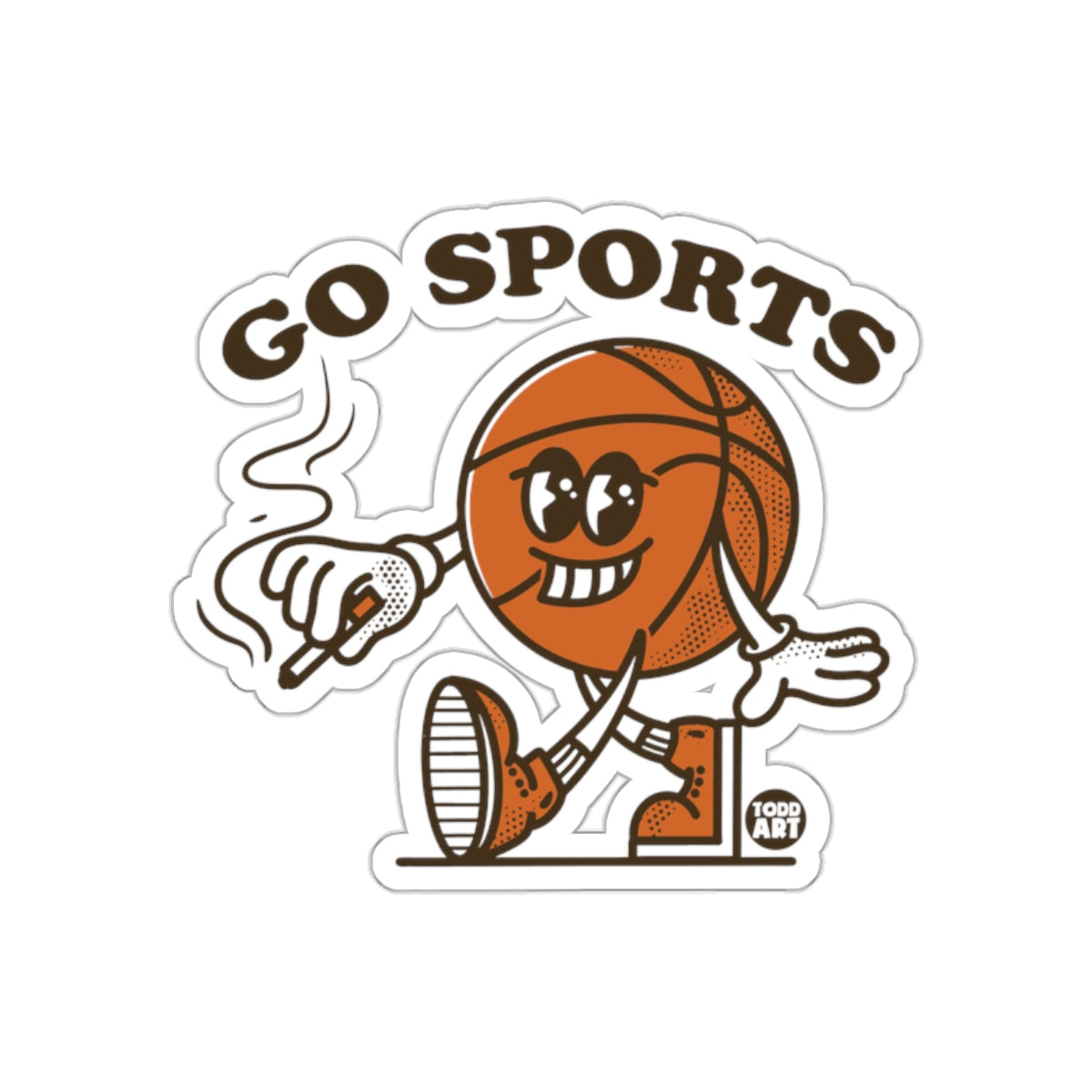 Go Sports Basketball Funny Character Novelty Stickers