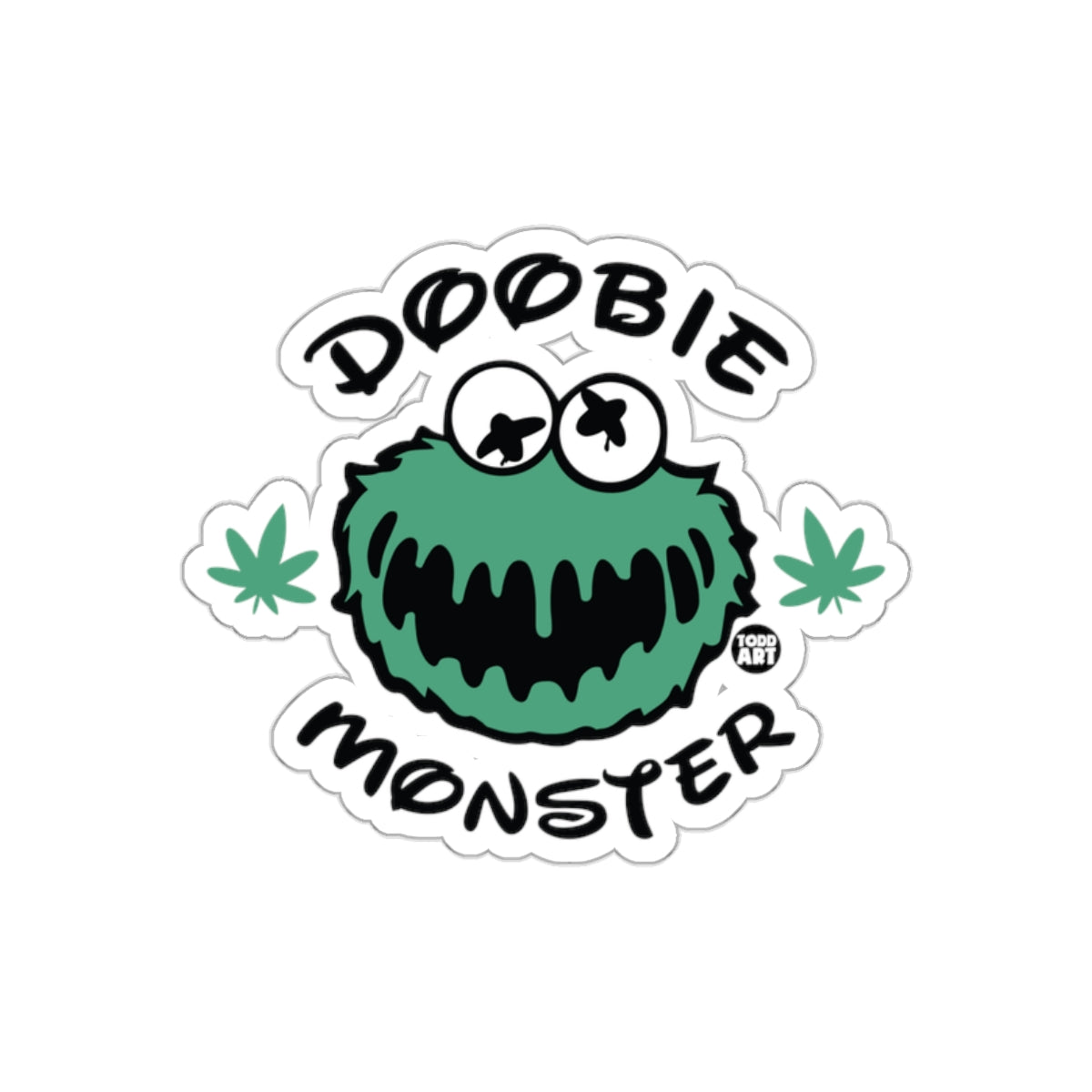 Doobie Monster Funny Green Character Sticker