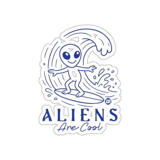 Aliens Are Cool Surfing The Waves Sticker Product