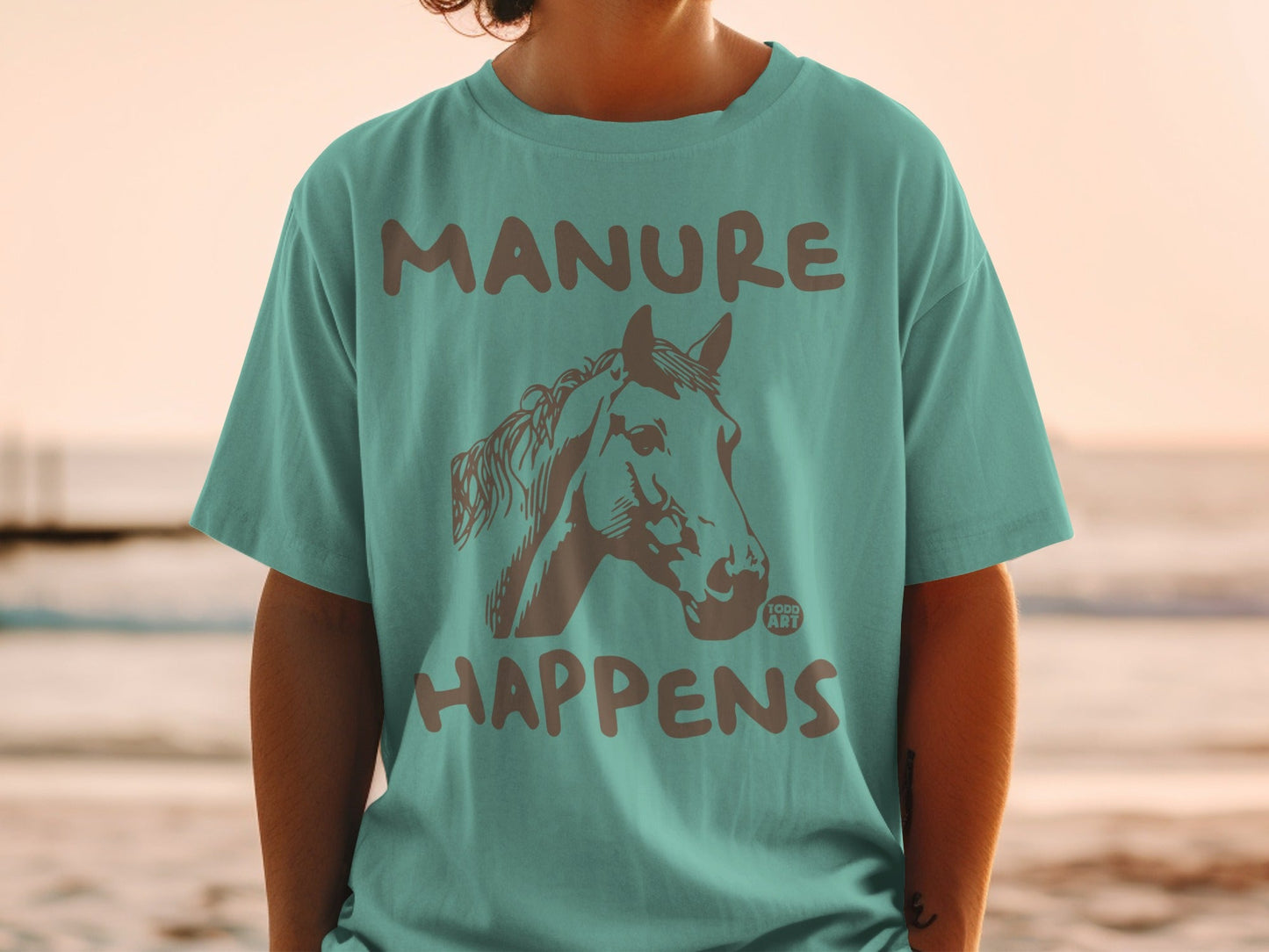 Manure Happens Horse Design Graphic T-Shirt