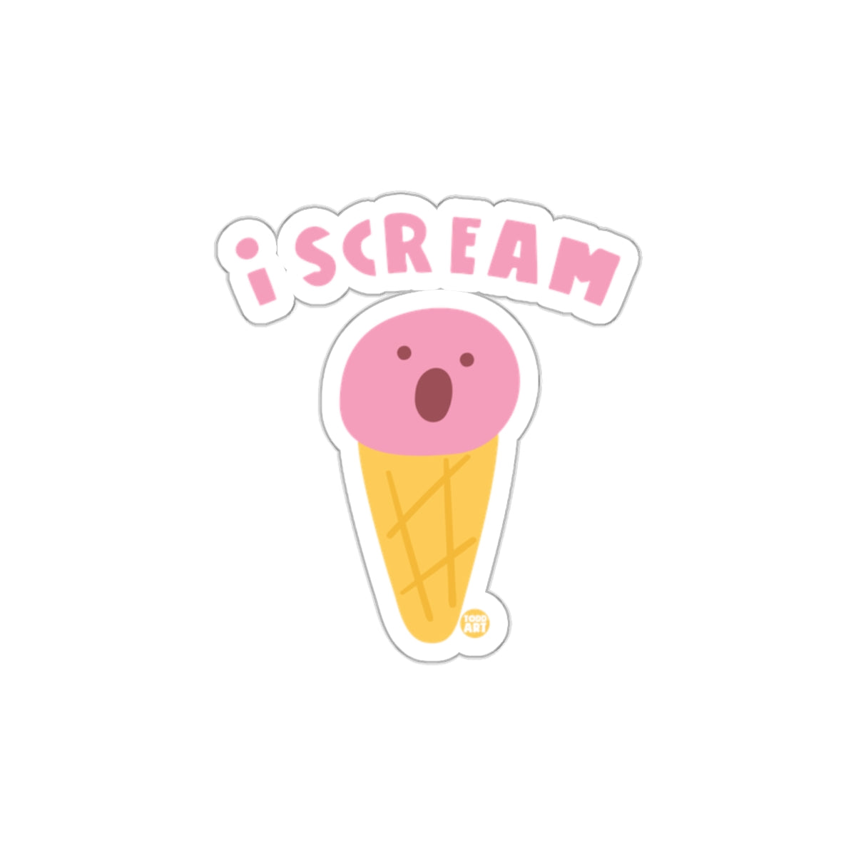 Cute IScream Ice Cream Design Sticker for Fun